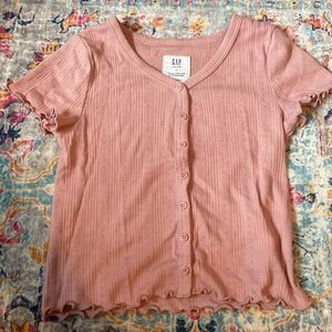 NWOT gap teen pink ribbed top